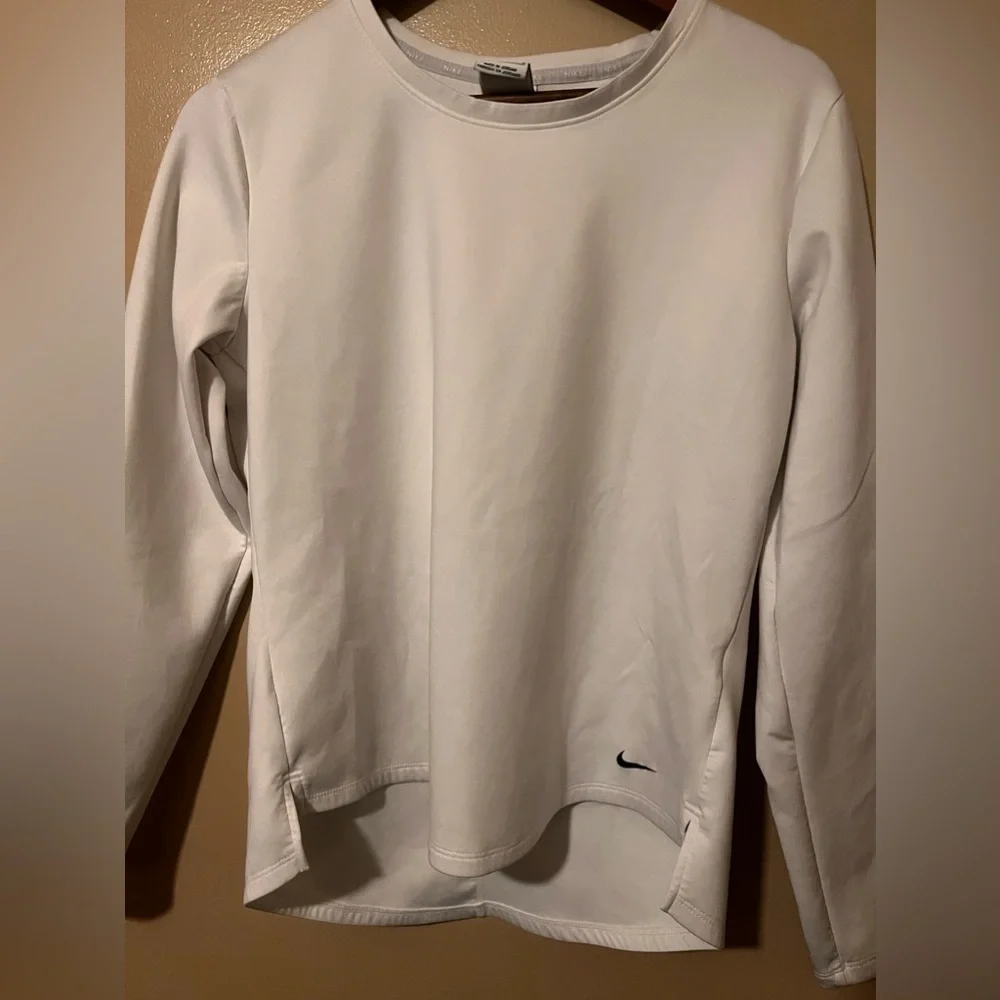 Nike comfy long sleeved white top size medium